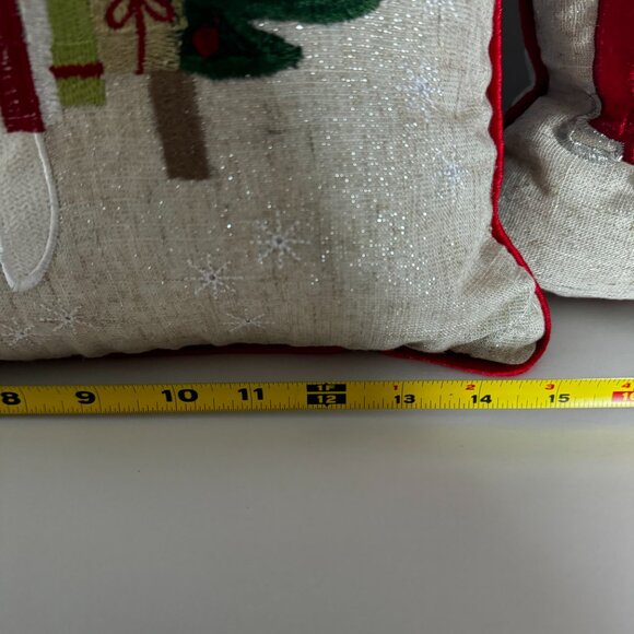 Secret Celebrity Christmas Tree Van Throw Pillow 16x16" Embroidered Holiday Deco - Picture 9 of 15